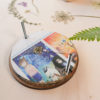 Mini presse à fleurs ronde 12cm, motif "No rain, no flowers", bois clair – Image 3