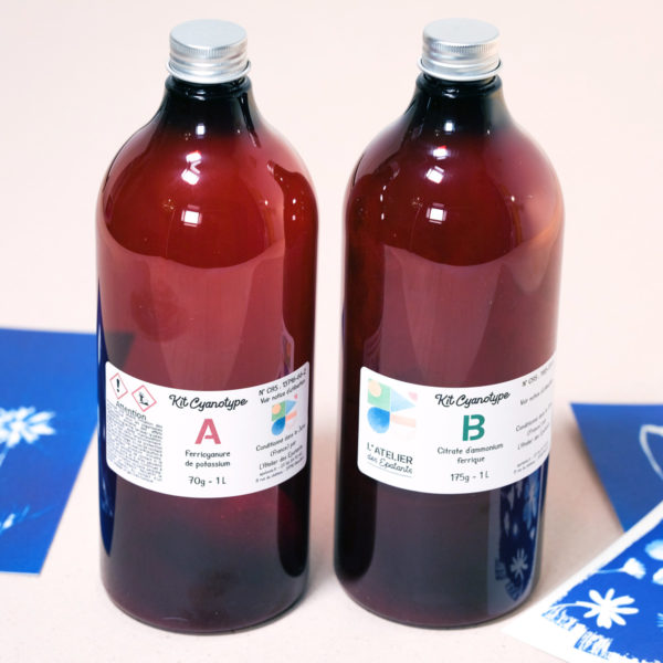 Bouteille vide ambrée pour cyanotype - 1 L