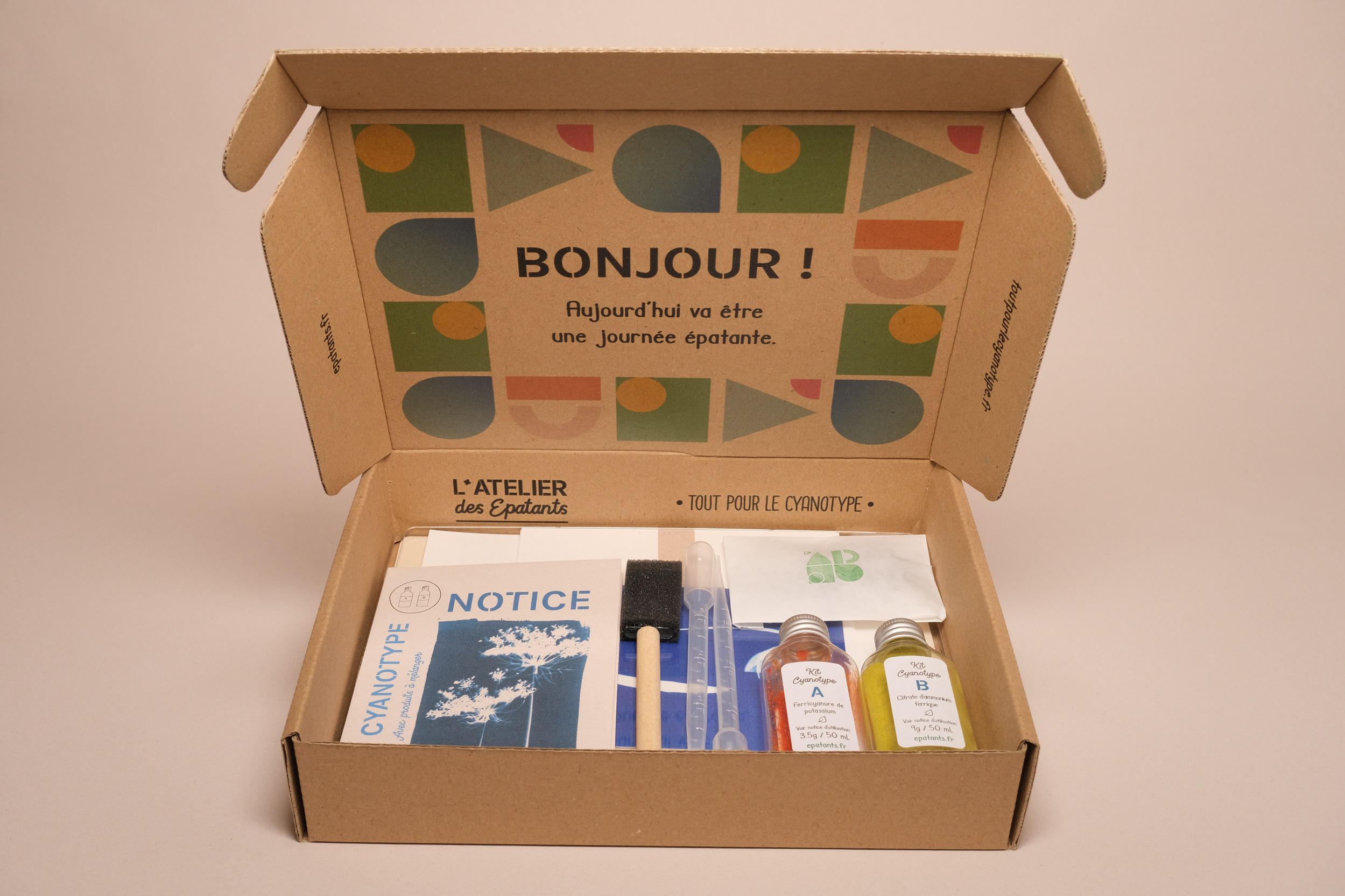 Kit cyanotype avec produits à mélanger