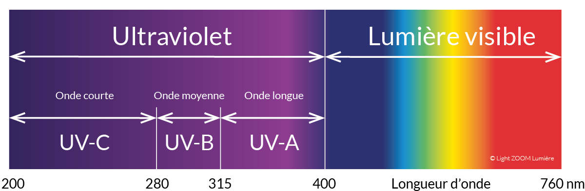 Spectre de la lumière - rayons UV