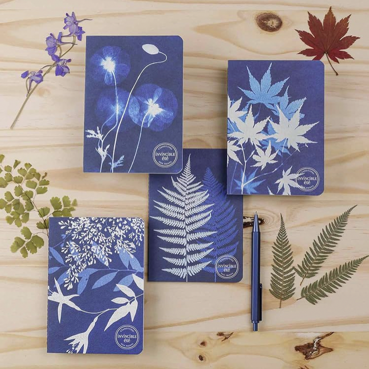 cahier A6 Clairefontaine à motif cyanotype