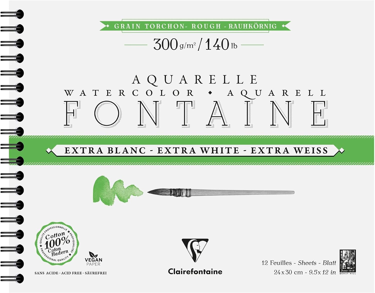 papier aquarelle premium 100% coton Fontaine de Clairefontaine